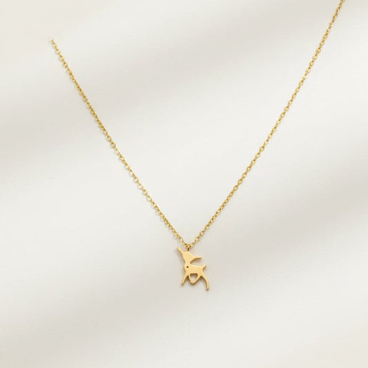 Golden Fawn Silhouette Necklace